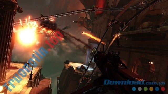 Tham gia vào trận chiến quyết liệt trong game bắn súng góc nhìn thứ nhất BioShock Infinite cho máy tính, Mac và Linux