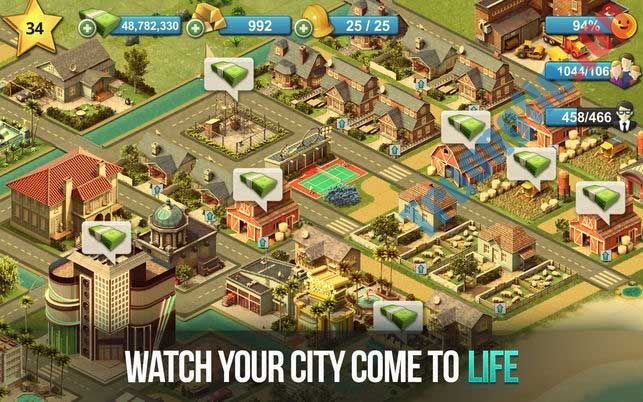 Theo dõi sự phát triển của thành phố bạn hằng mơ ước trong City Island 4 Simulation Town cho Mac