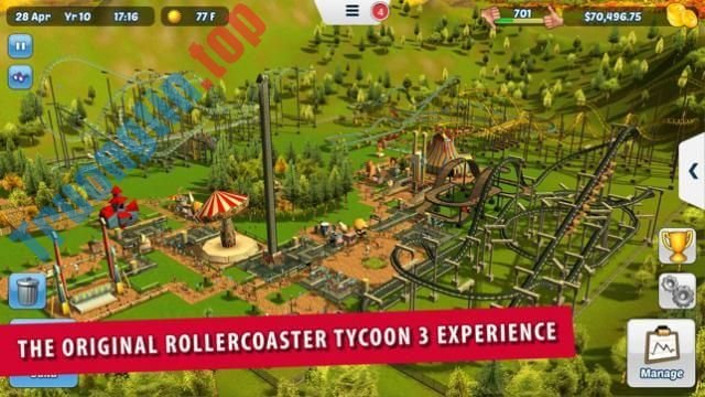 Quản lý công viên giải trí của bạn trong game RollerCoaster Tycoon 3