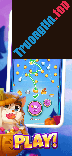 Bắn bóng pinball để kiếm thưởng trong game Treasure Tails