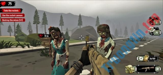 Bắn súng tiêu diệt zombie trong game The Walking Zombie 2