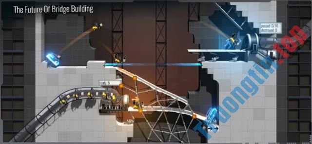 Download Bridge Constructor Portal cho iOS 5.2 - Game xây dựng cầu trong vũ trụ Portal 2 Xây dựng các cây cầu và nhiều công trình khác nhau