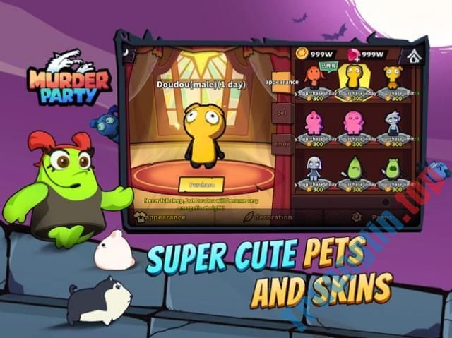 Download Murder Party cho iOS 1.1.7 - Game nhập vai giống Among Us - Trường Tín 3 Các con pet đáng yêu và skin độc đáo