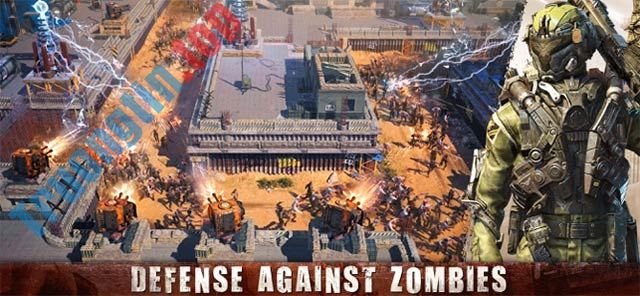 Phòng thủ chống lại zombie trong khi chơi Age of Z Origins