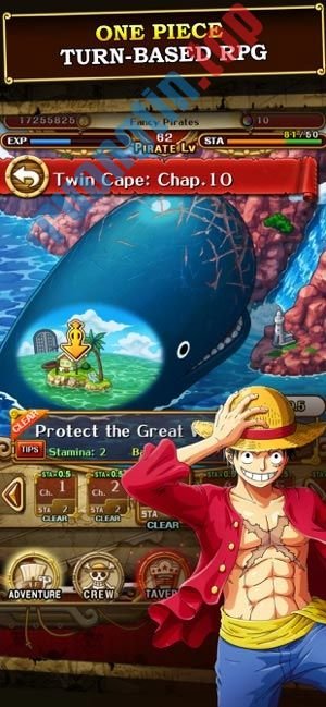 One Piece Treasure Cruise for iOS là game nhập vai theo lượt đặc sắc