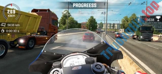 Download Racing Bike cho iOS 1.2.2 - Game đua mô tô phân khối lớn cực hầm hố 1 Thể hiện tài lái xe của bạn và trở thành huyền thoại đường đua trong game Racing Bike
