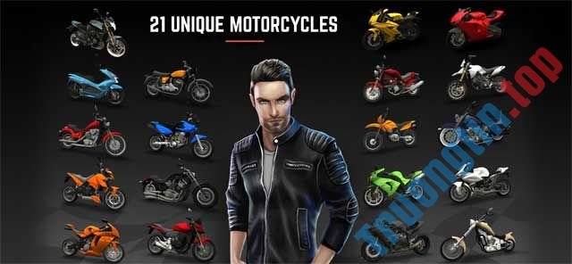 Lựa chọn mẫu xe yêu thích trong số 25 loại xe mà Racing Fever: Moto cung cấp