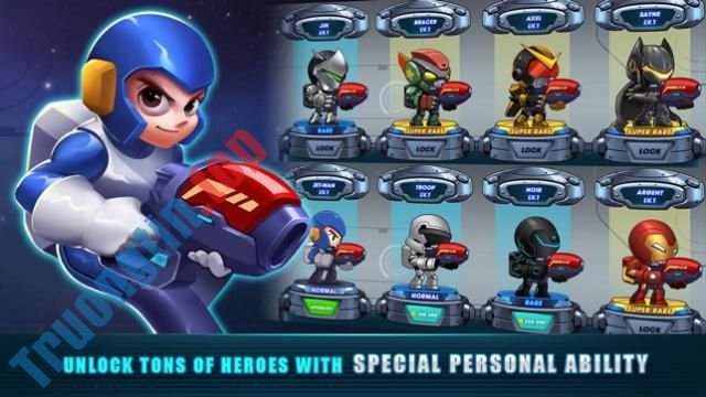 Download Mega Shooter cho iOS 1.0.3 - Game bắn súng nhịp độ nhanh điên cuồng 3 Vô vàn robot anh hùng với các khả năng đặc biệt