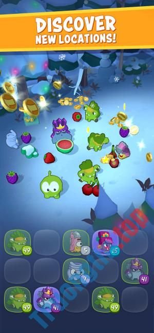 Download Om Nom: Merge cho iOS 1.0.5 – Game Om Nom ăn trái cây cực vui