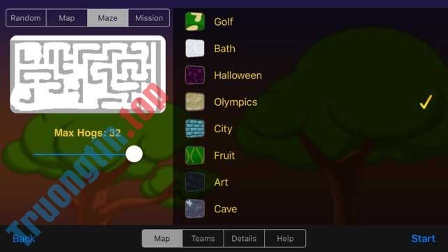 Hedgewars&nbsp;cho&nbsp;iOS&nbsp;có&nbsp;nhiều&nbsp;bản&nbsp;đồ&nbsp;khác&nbsp;nhau