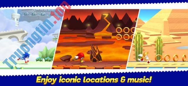 Download Sonic Runners Adventure cho iOS 1.0.4 - Game nhím Sonic phiêu lưu bất tận 2 Bằng qua 4 địa điểm tuyệt đẹp, độc đáo