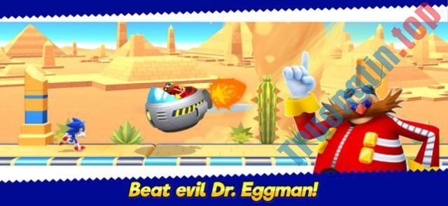 Download Sonic Runners Adventure cho iOS 1.0.4 - Game nhím Sonic phiêu lưu bất tận 3 Chống lại gã tiến sĩ độc ác Eggman