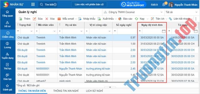 Bổ&nbsp;sung&nbsp;thông&nbsp;tin&nbsp;Giờ,&nbsp;Phút&nbsp;nộp&nbsp;đơn&nbsp;xin&nbsp;nghỉ