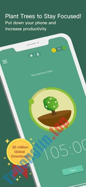 Forest-Stay&nbsp;focused&nbsp;là&nbsp;app&nbsp;trồng&nbsp;cây&nbsp;trên&nbsp;iPhone