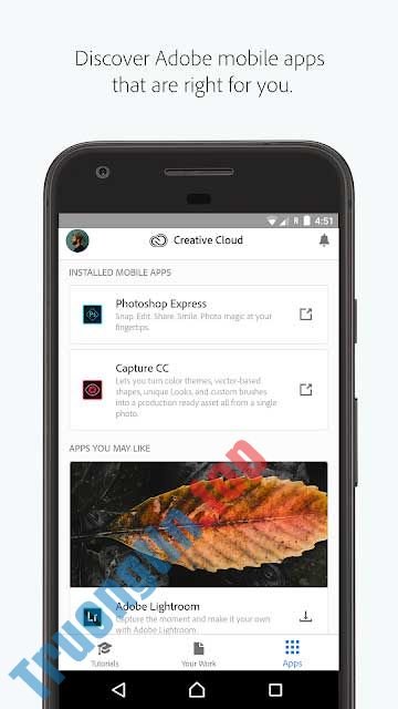Adobe Creative Cloud cho Android giúp bạn khám phá nhiều app Adobe