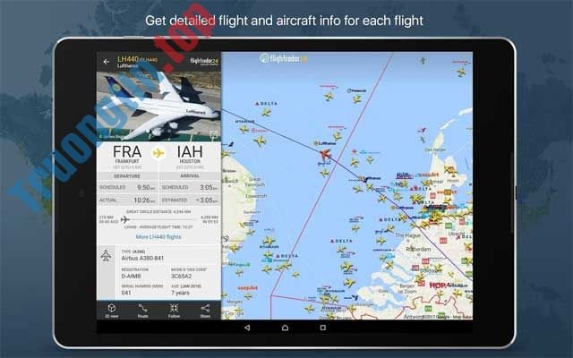 Cập nhật thông tin chi tiết về chuyến bay với Flightradar24 for Android