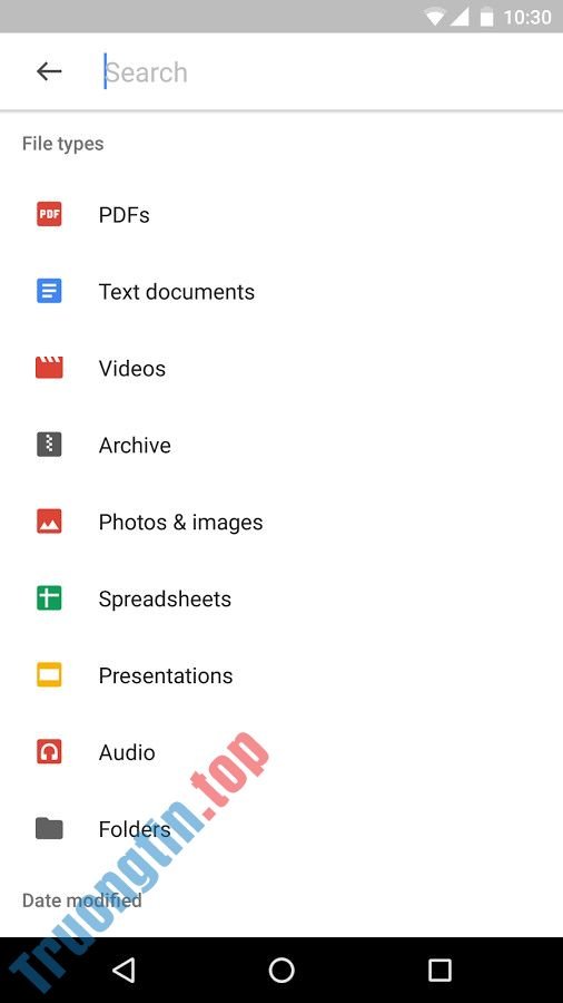 Tìm kiếm file lưu trữ dễ dàng hơn trên Google Drive cho Android