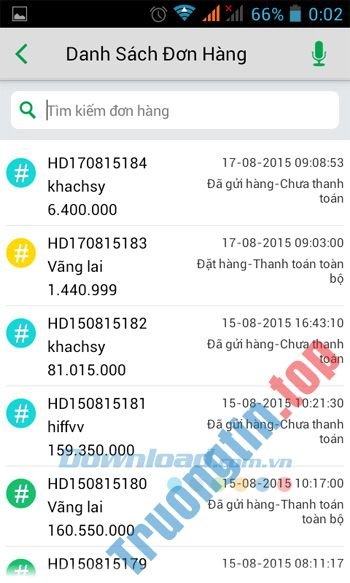 Danh&nbsp;sách&nbsp;đơn&nbsp;hàng