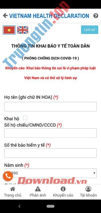 Download Vietnam Health Declaration cho iOS 2.0.7 - Trường Tín 3 Vietnam Health Declaration