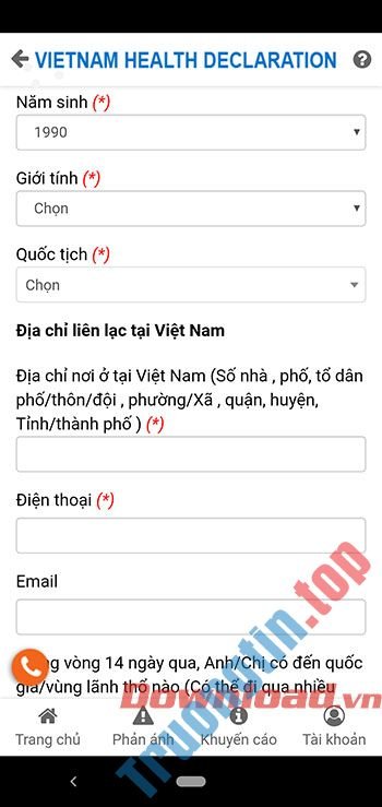 Download Vietnam Health Declaration cho iOS 2.0.7 – Trường Tín