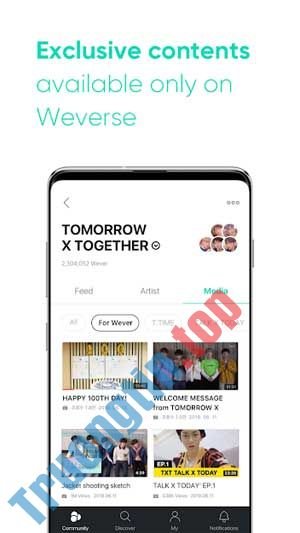 Download Weverse cho Android 1.3.6 – Fan club toàn cầu chính thức của BTS