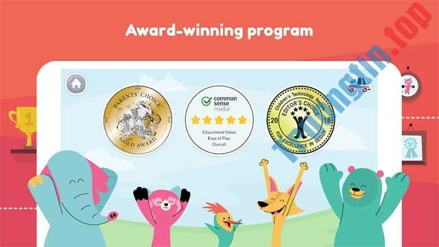 Khan Academy Kids Android đã giành nhiều giải thưởng về giáo dục