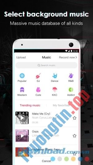 Tik Tok cho Android có nhiều nhạc nền để bạn chọn