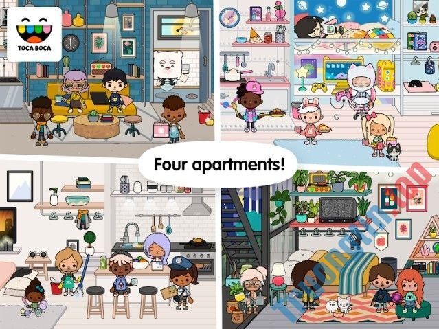 4 căn hộ cho bạn lựa chọn dọn đến sống trong game Toca Life: Neighborhood