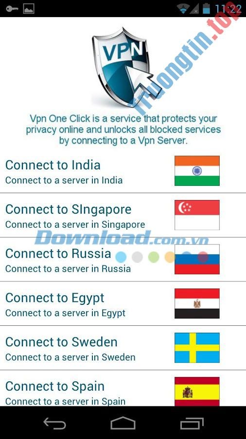 Download VPN One Click cho Android 13.4 – Đổi địa chỉ IP – Trường Tín