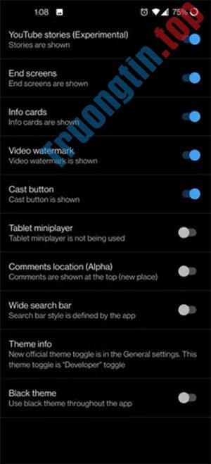 Các&nbsp;cài&nbsp;đặt&nbsp;trong&nbsp;ứng&nbsp;dụng&nbsp;