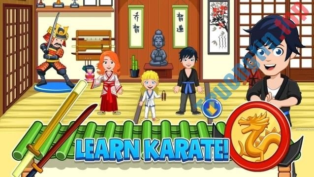 Học võ karate trên võ đường
