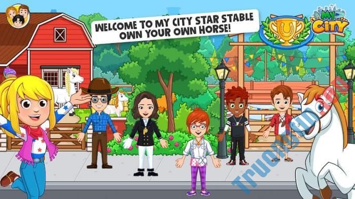Tới trại nuôi ngựa và chăm sóc những chú ngựa dễ thương trong game My City: Star Stable
