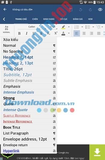 OfficeSuite&nbsp;8&nbsp;hỗ&nbsp;trợ&nbsp;nhiều&nbsp;kiểu&nbsp;chữ