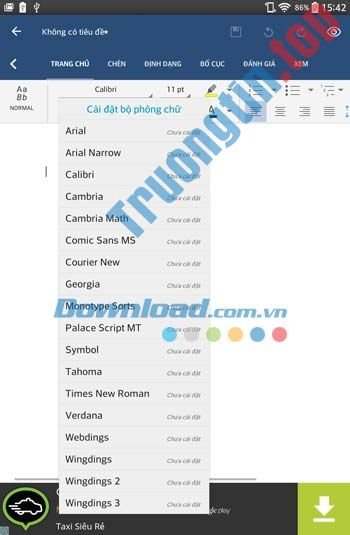 OfficeSuite&nbsp;8&nbsp;hỗ&nbsp;trợ&nbsp;nhiều&nbsp;phông&nbsp;chữ
