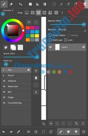 Bảng màu của MediBang Paint cho Android