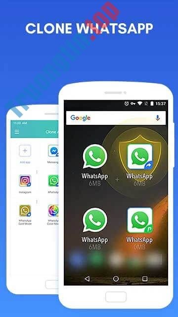 Clone App cho Android nhân bản WhatsApp