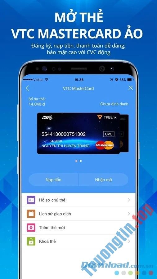 Mở&nbsp;thẻ&nbsp;Visa&nbsp;Master&nbsp;ảo&nbsp;trên&nbsp;VTC&nbsp;Pay