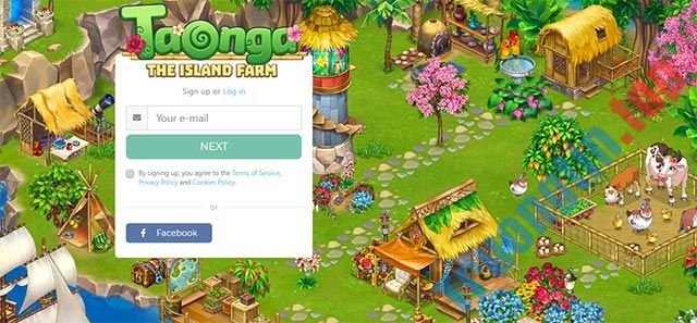 Đăng nhập để chơi game Taonga trên Facebook hoặc trình duyệt web