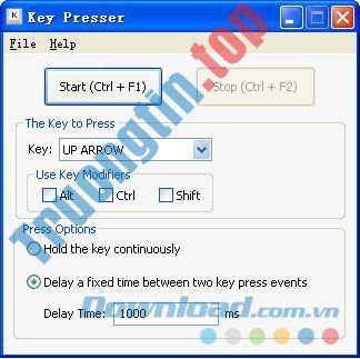Giao diện phần mềm Key Presser