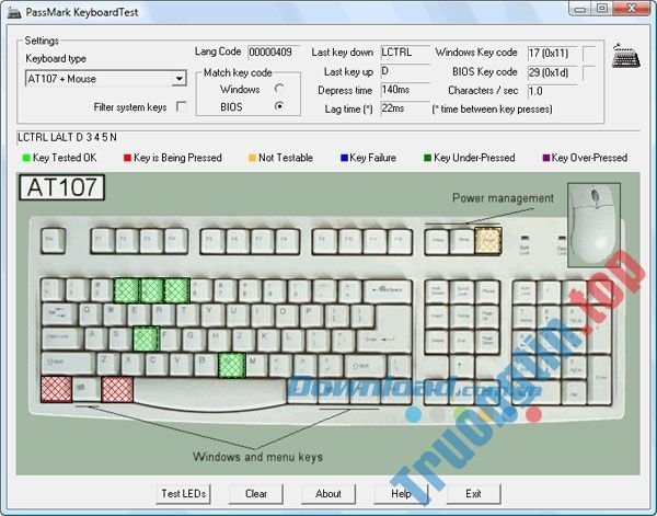Download KeyboardTest 3.2 Build 1002 – Công cụ kiểm tra bàn phím – Trường Tín