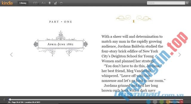 Giao&nbsp;diện&nbsp;đọc&nbsp;sách&nbsp;của&nbsp;Kindle&nbsp;Cloud&nbsp;Reader