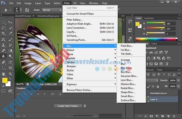 Blur của Adobe Photoshop CS6