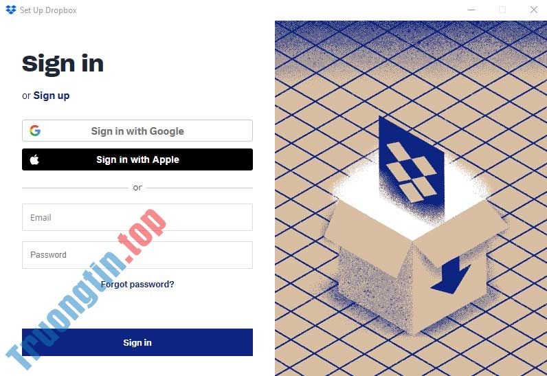 Giao&nbsp;diện&nbsp;đăng&nbsp;nhập&nbsp;Dropbox