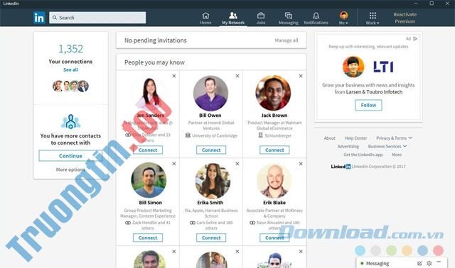 Download LinkedIn – Mạng xã hội việc làm LinkedIn cho Win 10 – Trường Tín