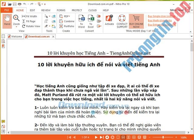 Download Nitro Pro 13.38.1.739 – Tạo, chỉnh sửa, chuyển đổi file PDF – Trường Tín