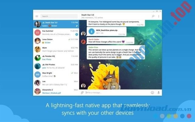 Ứng dụng Telegram Desktop cho Windows 10 có tốc độ nhanh như chớp và đồng bộ dữ liệu trên nhiều thiết bị