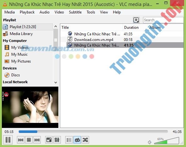 Danh&nbsp;sách&nbsp;nhạc&nbsp;trong&nbsp;VLC