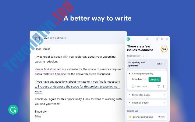 Grammarly for Chrome giúp cải thiện kỹ năng viết tiếng Anh của bạn