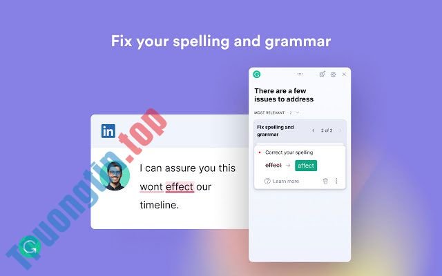 Sửa lỗi chính tả và ngữ pháp chuẩn như Grammarly cho Chrome