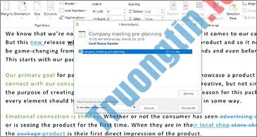 Microsoft Outlook 2019 không bao giờ nhỡ nhắc nhở email